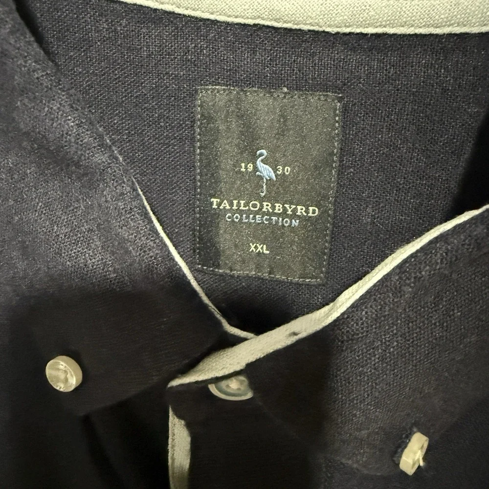 Tailorbyrd Men's Blue Button Up Short Sleeve XL - Picture 4 of 7